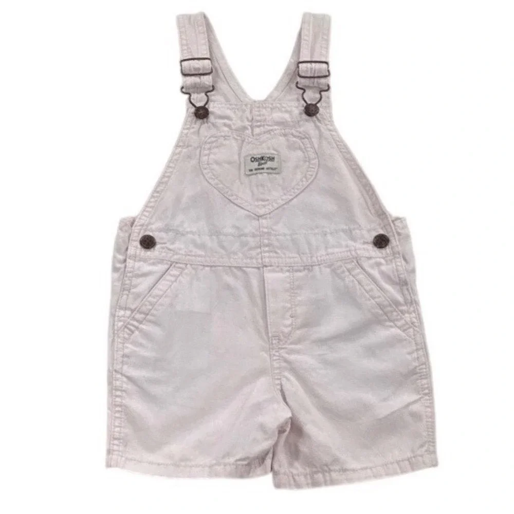 OshKosh B'gosh Pink Shortalls Toddler Girls 3T Cotton Overalls Summer